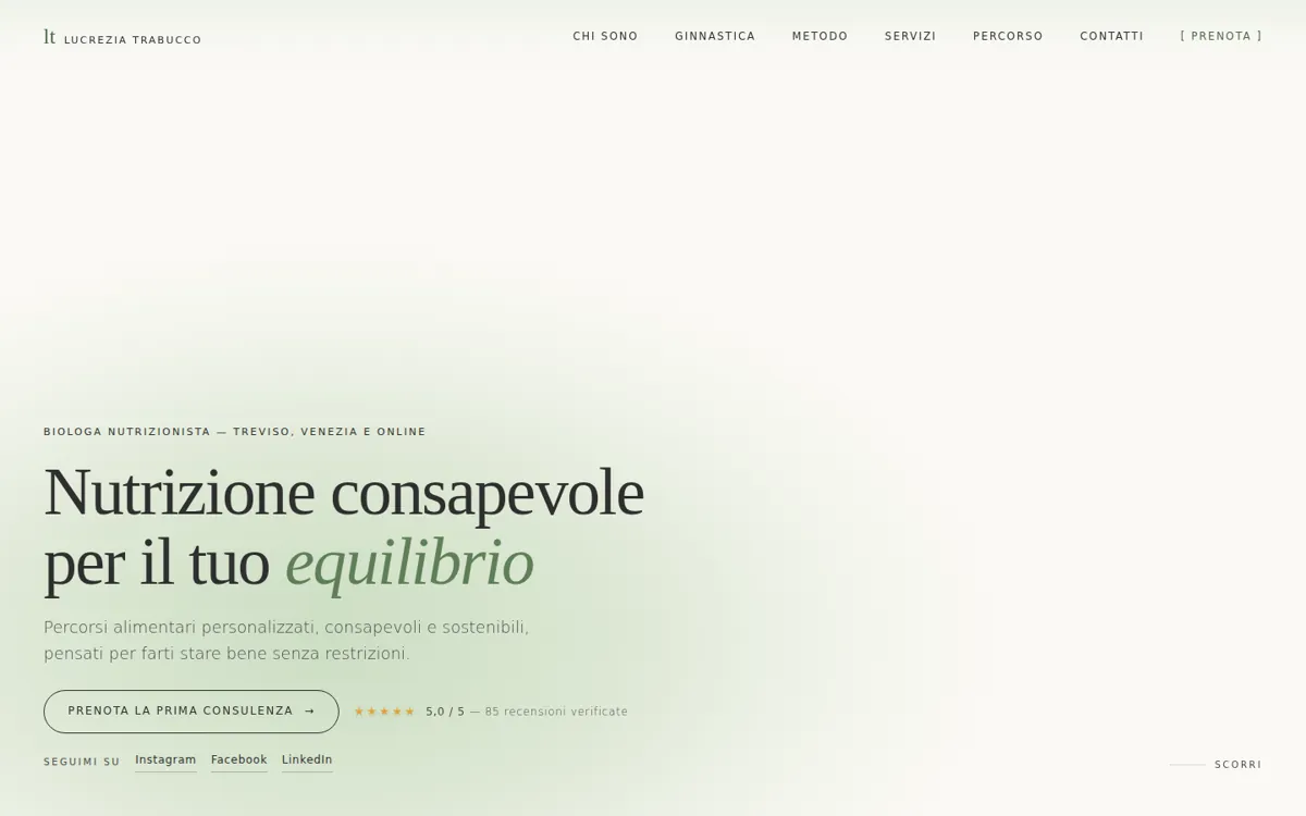 Dott.ssa Trabucco: «Nutrizione consapevole per il tuo equilibrio»